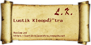 Lustik Kleopátra névjegykártya